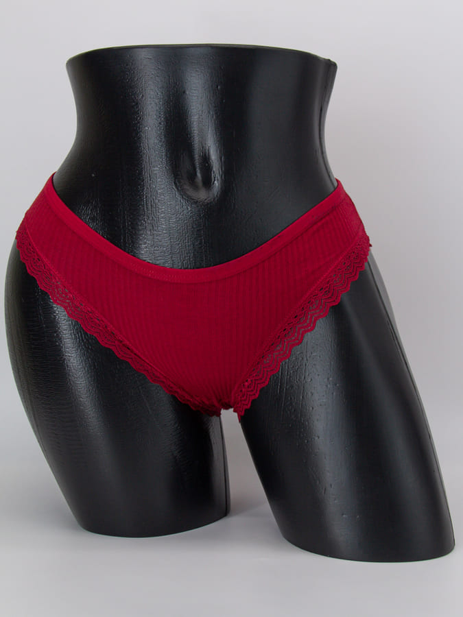 Слипы в рубчик с кружевом