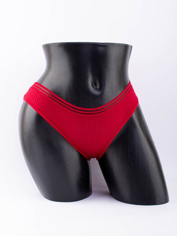 Слипы в рубчик с прозрачным поясом 