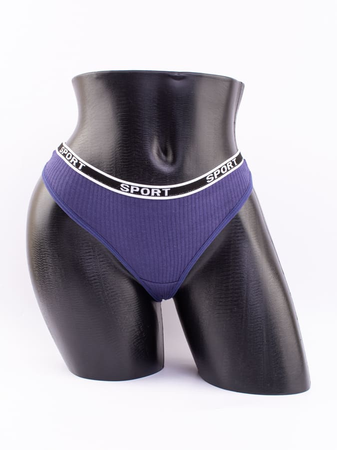 Стринги в рубчик с надписью "sport"