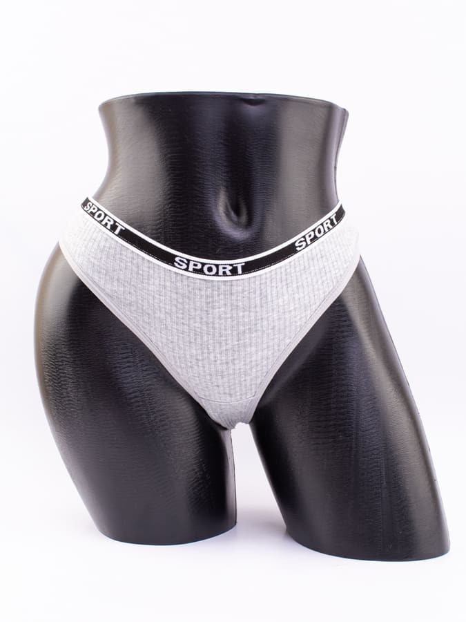 Стринги в рубчик с надписью "sport"