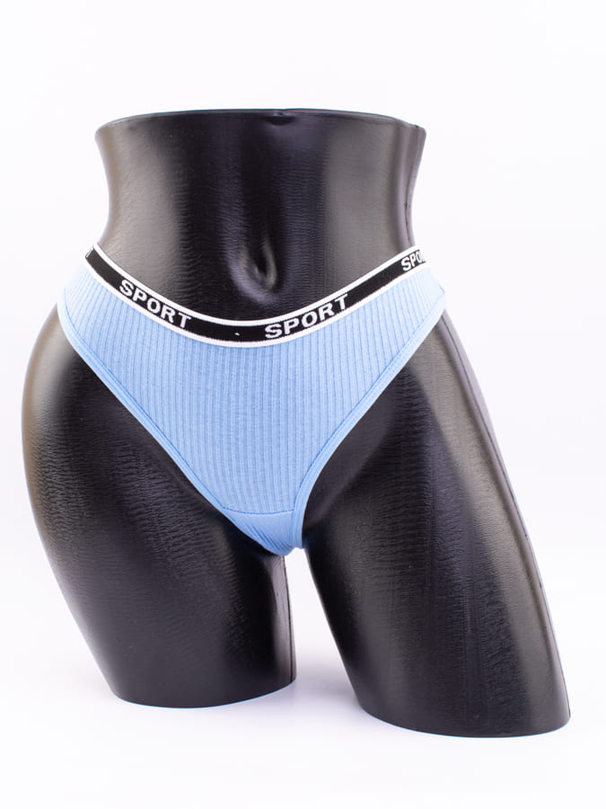 Стринги в рубчик с надписью "sport"