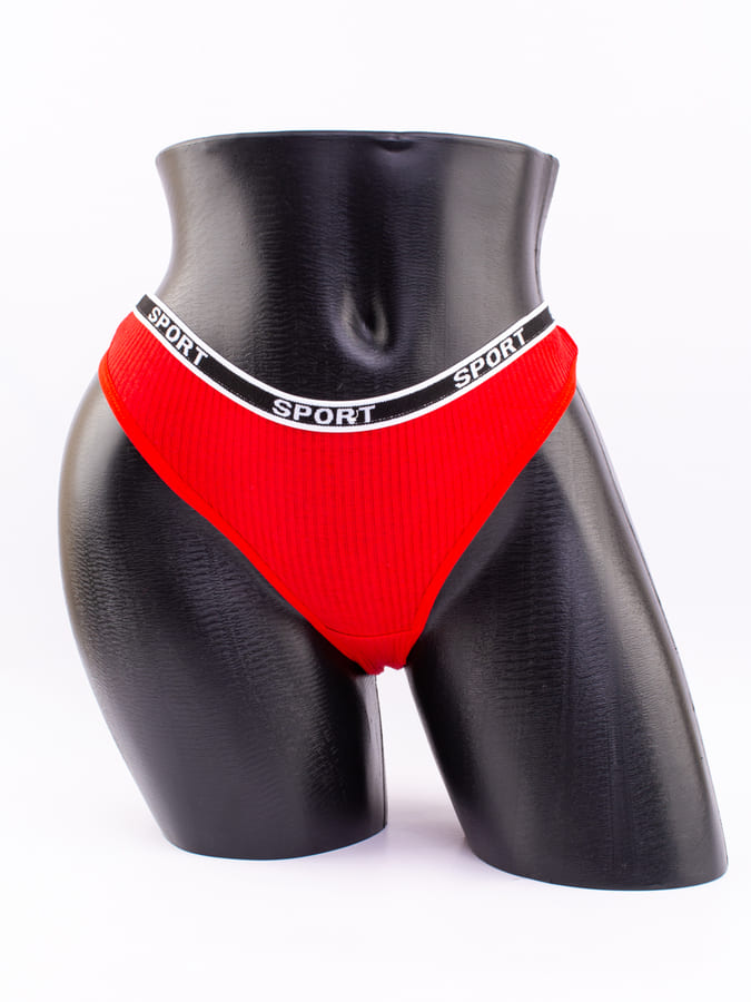 Стринги в рубчик с надписью "sport"