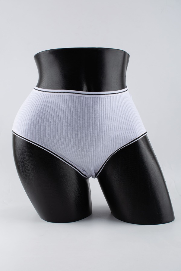 Слипы в рубчик с белым поясом и черной полоской 