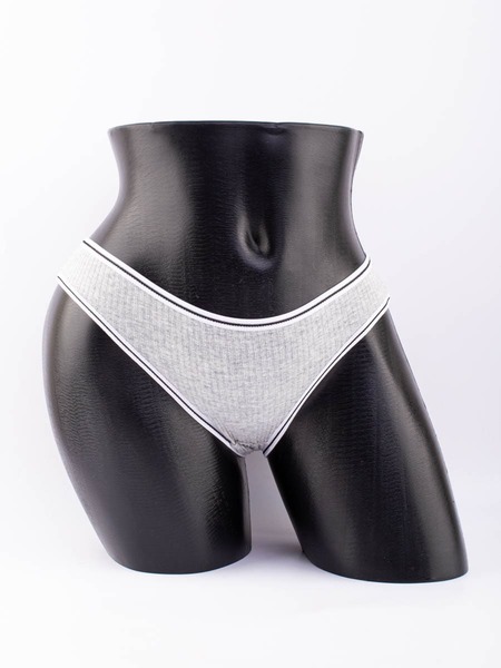 Слипы в рубчик с белым поясом и черной полоской 