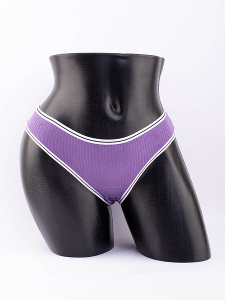 Слипы в рубчик с белым поясом и черной полоской 