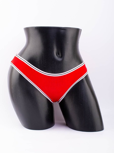 Слипы в рубчик с белым поясом и черной полоской 