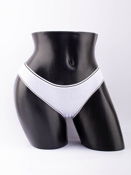 Слипы в рубчик с белым поясом и черной полоской 