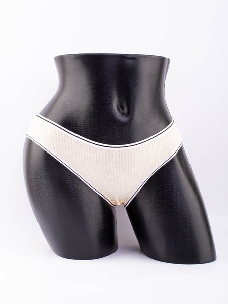 Слипы в рубчик с белым поясом и черной полоской 