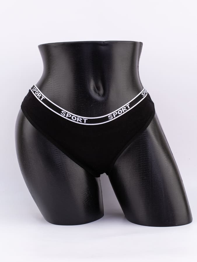 Стринги с черным поясом с надписью "sport"