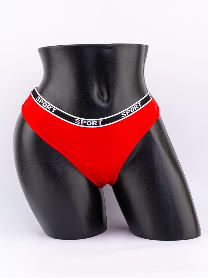 Стринги с черным поясом с надписью "sport"