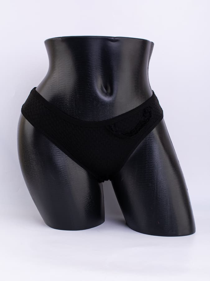 Слипы вафельные с кружевной вставкой