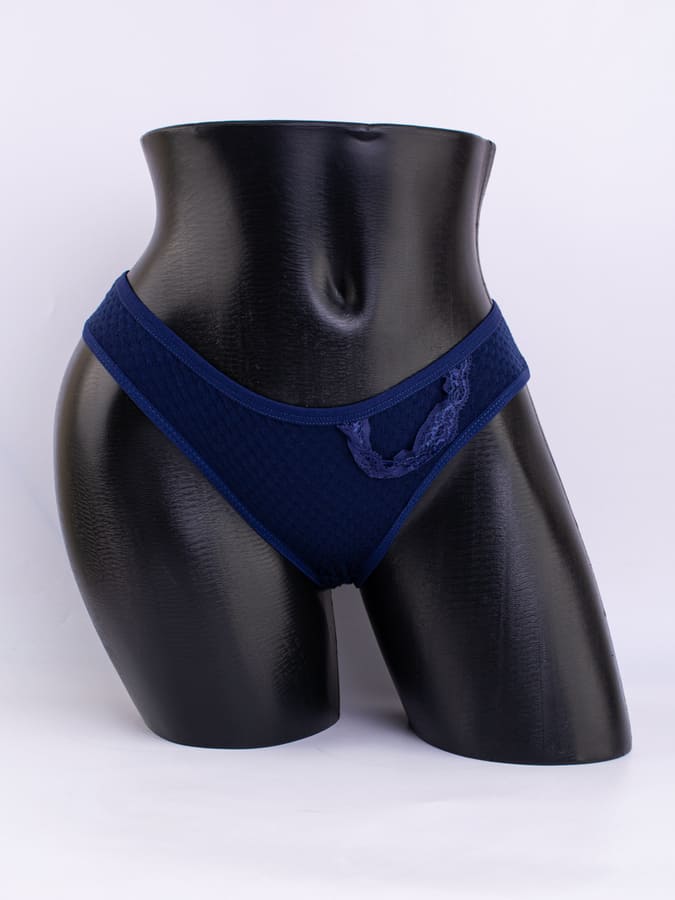 Слипы вафельные с кружевной вставкой