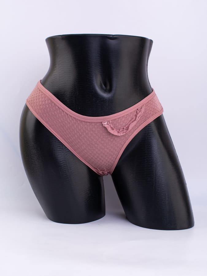 Слипы вафельные с кружевной вставкой