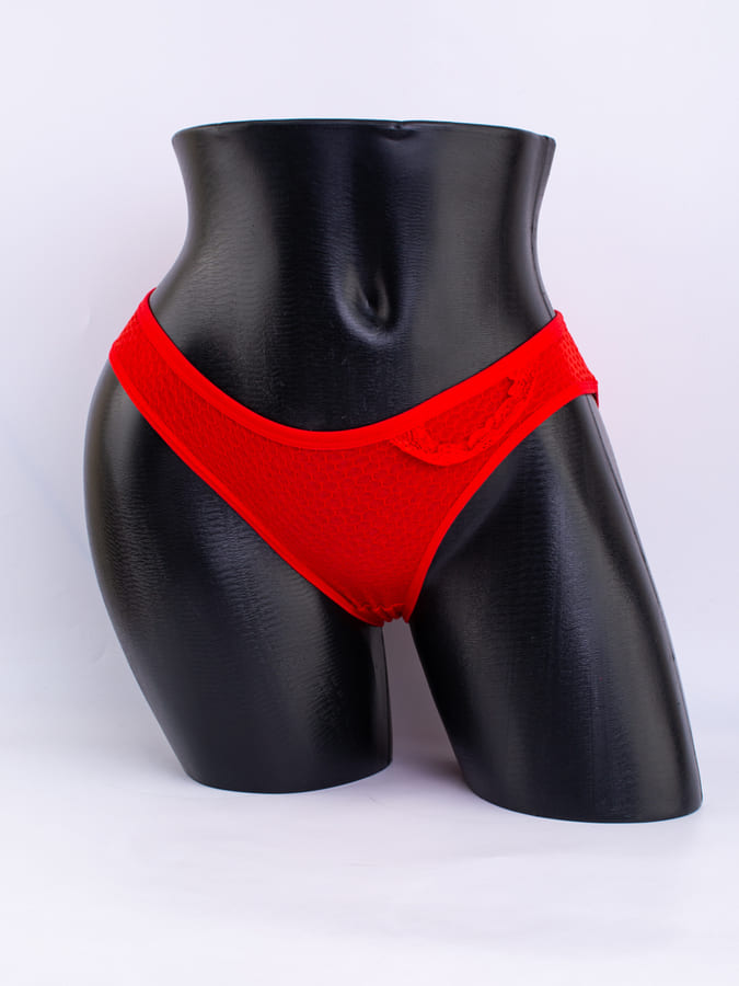 Слипы вафельные с кружевной вставкой