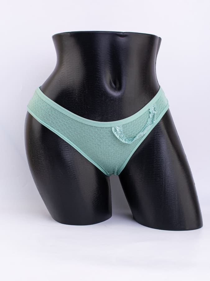 Слипы вафельные с кружевной вставкой