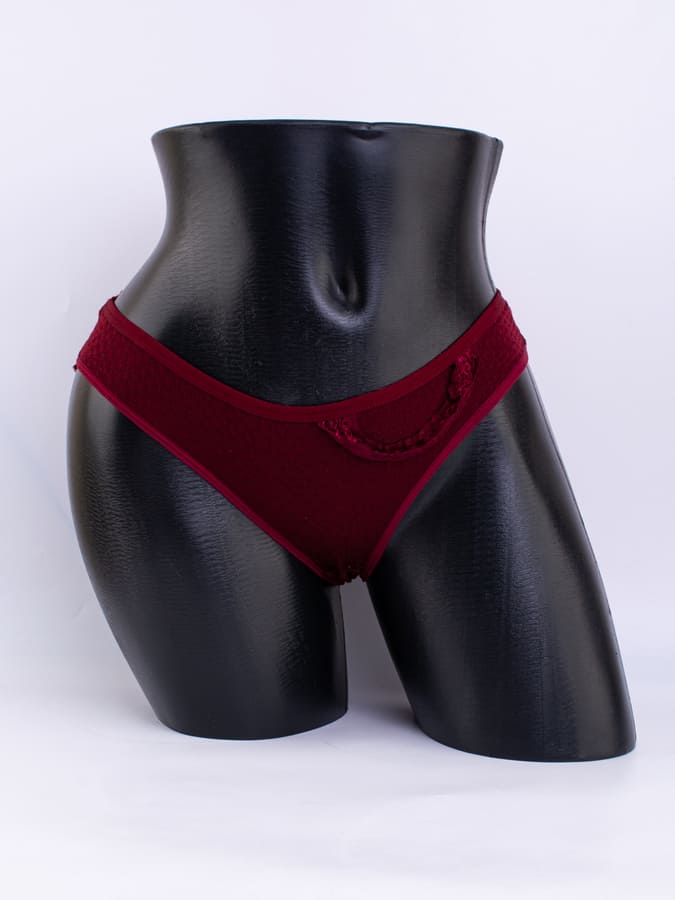 Слипы вафельные с кружевной вставкой