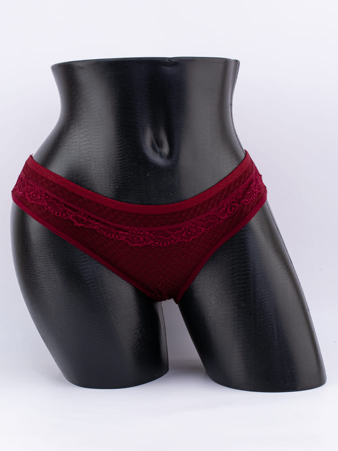 Слипы вафельные с кружевом