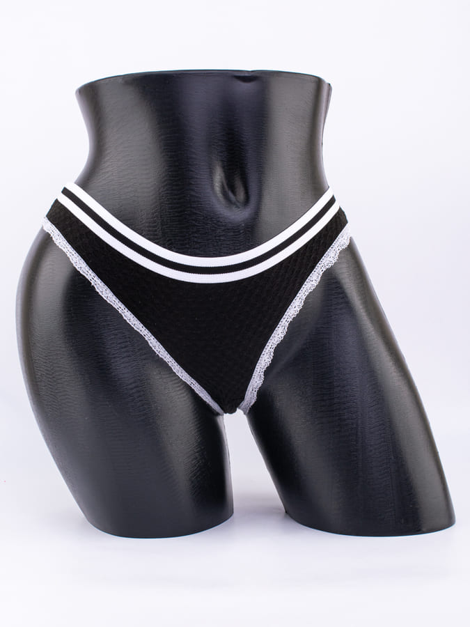 Слипы вафельные с эластичным поясом и кружевной окантовкой 