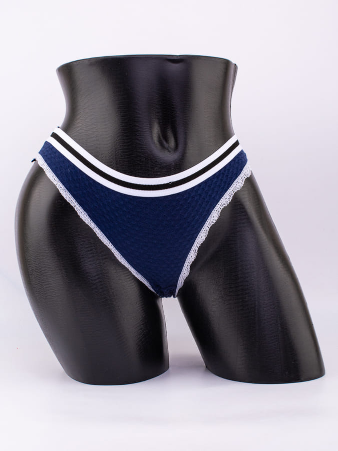 Слипы вафельные с эластичным поясом и кружевной окантовкой 