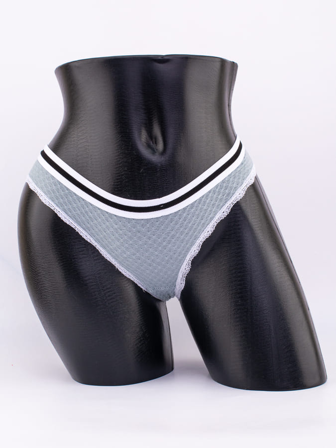 Слипы вафельные с эластичным поясом и кружевной окантовкой 