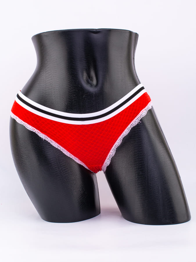 Слипы вафельные с эластичным поясом и кружевной окантовкой 