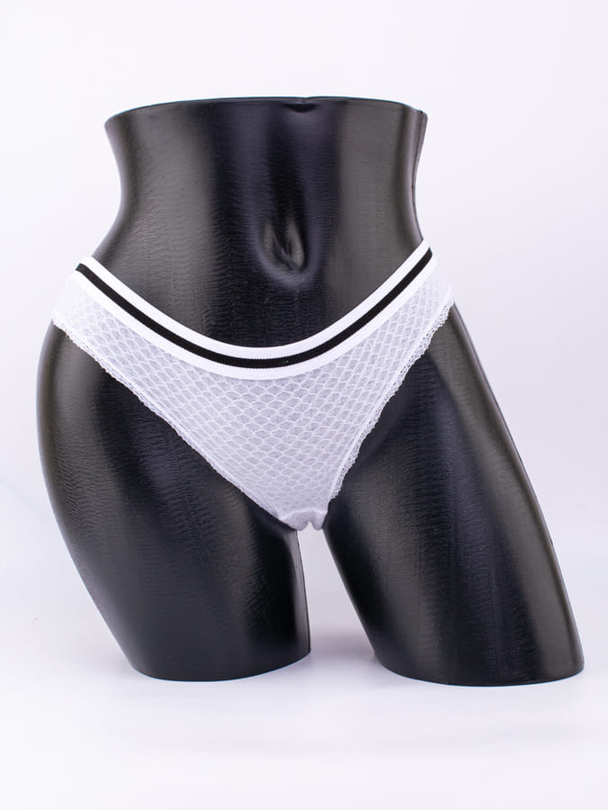 Слипы вафельные с эластичным поясом и кружевной окантовкой 