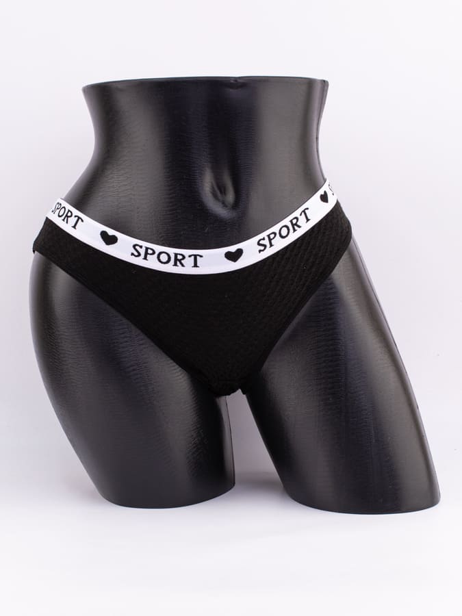 Слипы вафельные с белым поясом с надписью "sport"