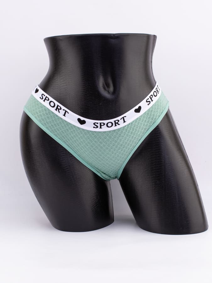 Слипы вафельные с белым поясом с надписью "sport"