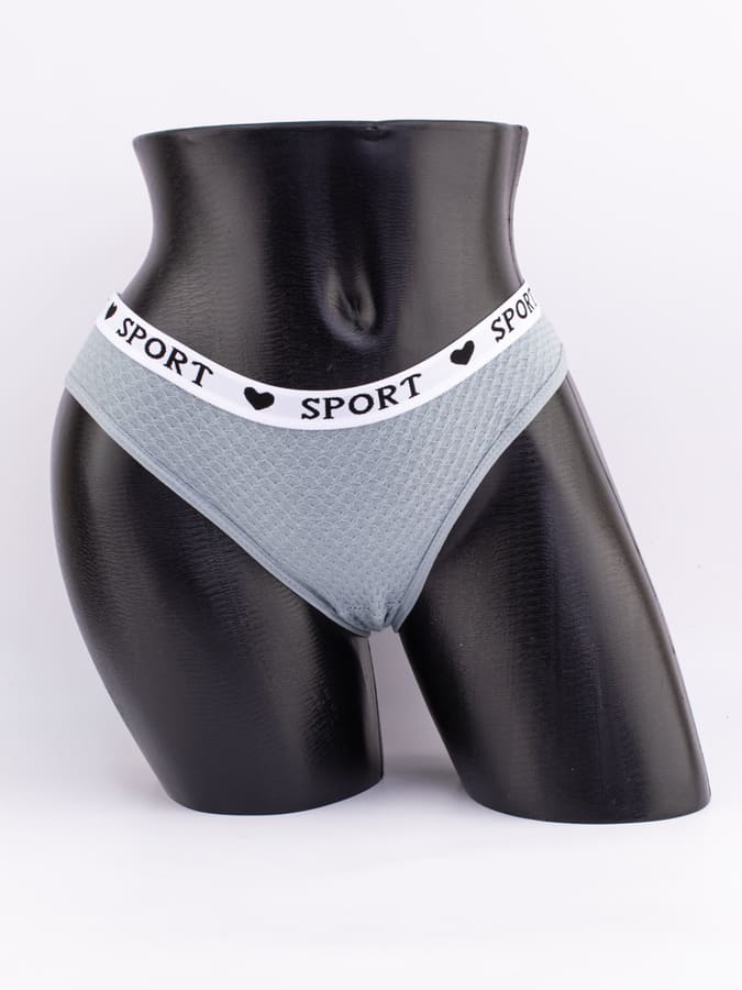 Слипы вафельные с белым поясом с надписью "sport"