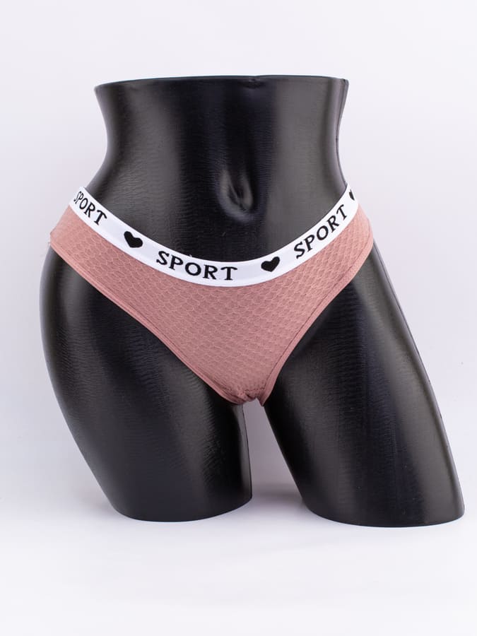 Слипы вафельные с белым поясом с надписью "sport"