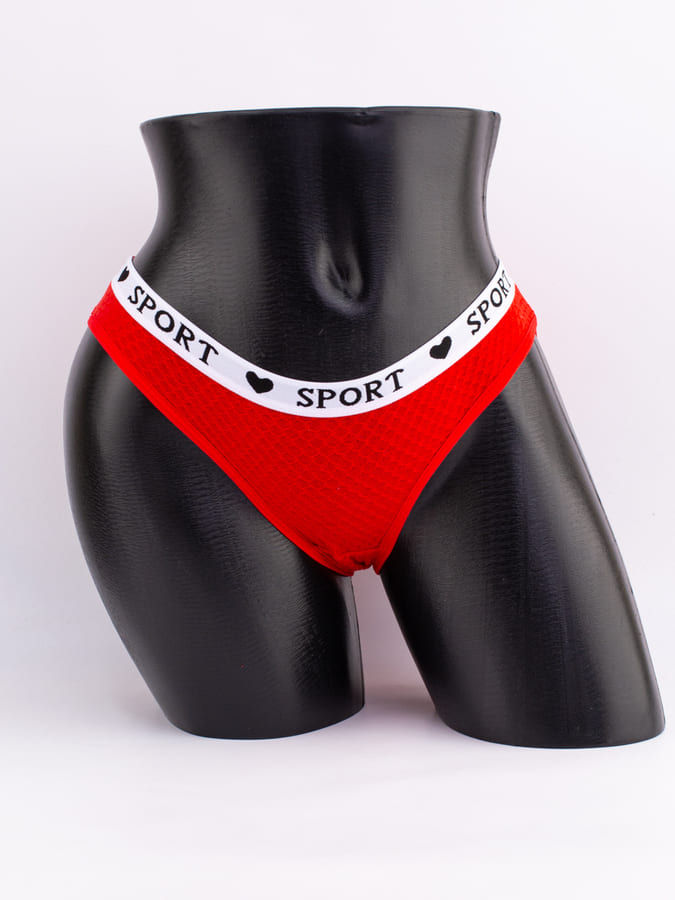 Слипы вафельные с белым поясом с надписью "sport"