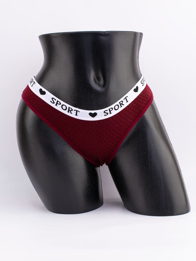 Слипы вафельные с белым поясом с надписью "sport"