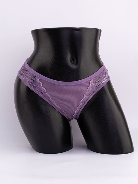 Слипы в рубчик с кружевом №2