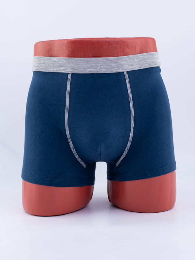 Однотонные мужские боксеры с цветным эластичным поясом