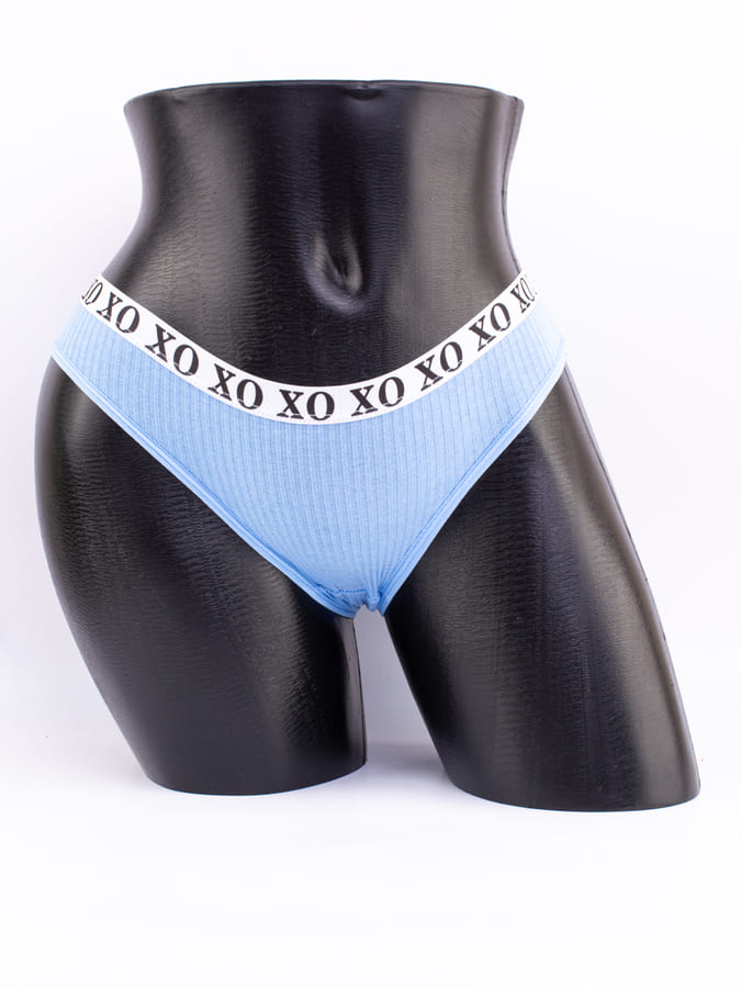 Слипы в рубчик с эластичным поясом и надписью "XO"