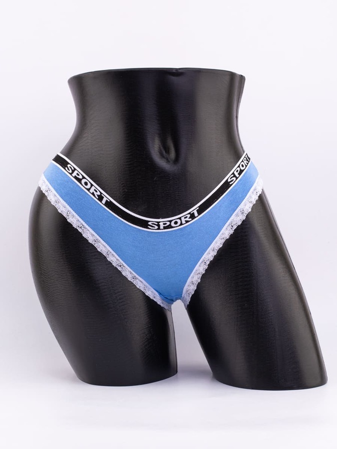 Слипы с кружевной окантовкой и эластичным поясом с надписью "sport"