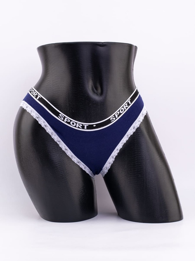 Слипы с кружевной окантовкой и эластичным поясом с надписью "sport"