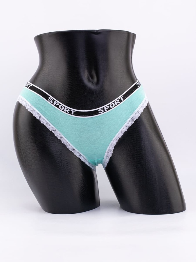 Слипы с кружевной окантовкой и эластичным поясом с надписью "sport"