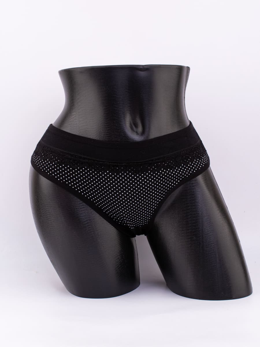 Слипы в горошек с кружевом