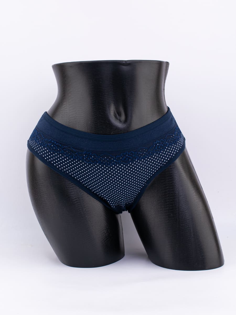 Слипы в горошек с кружевом