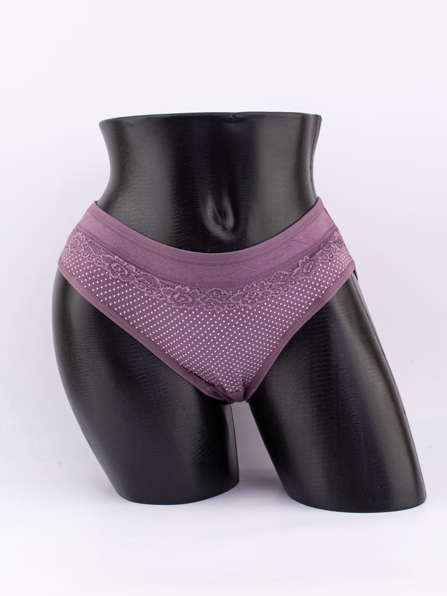 Слипы в горошек с кружевом