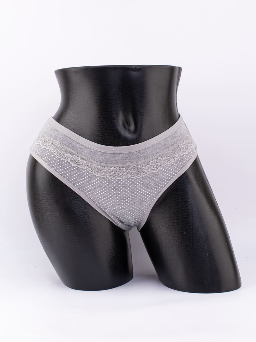 Слипы в горошек с кружевом