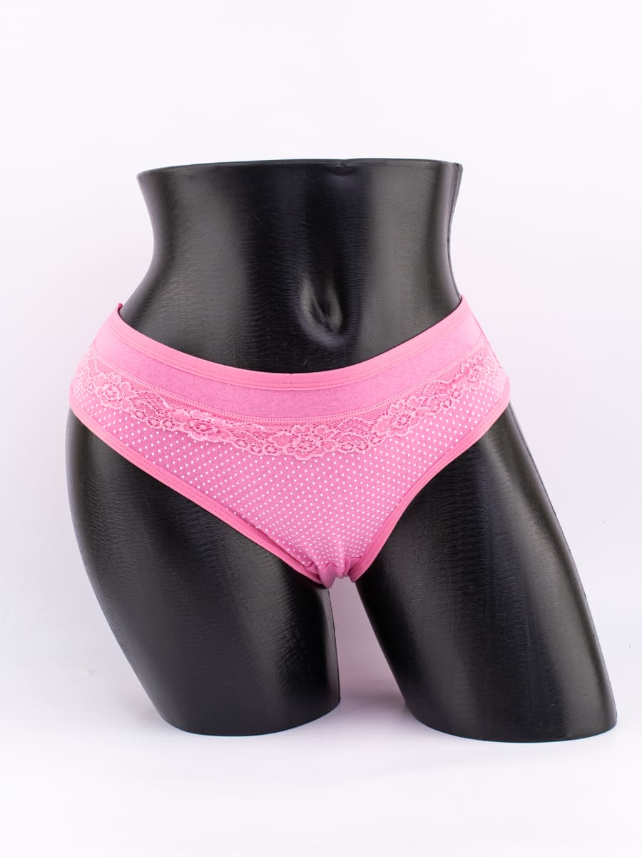 Слипы в горошек с кружевом