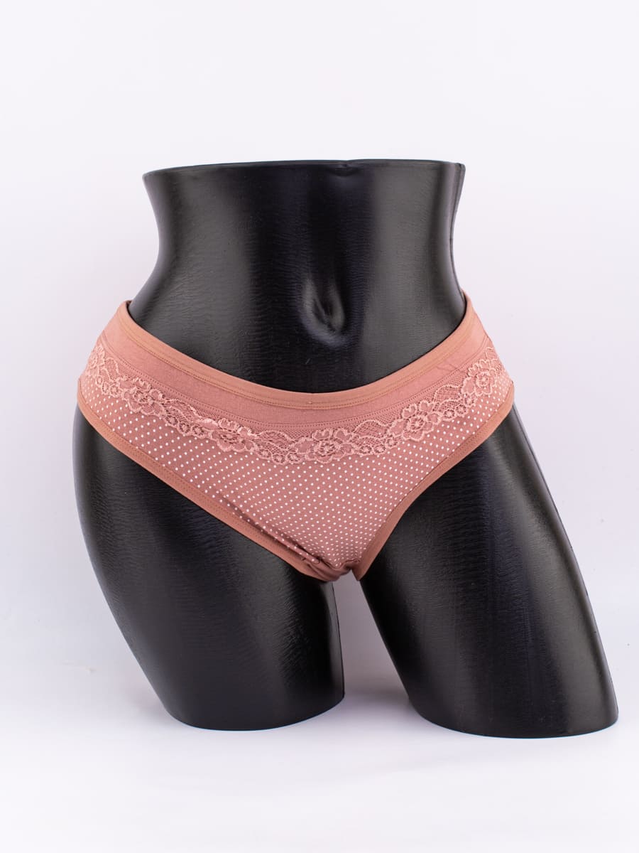 Слипы в горошек с кружевом