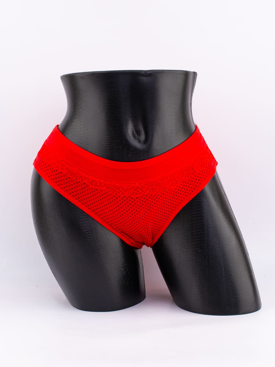 Слипы в горошек с кружевом