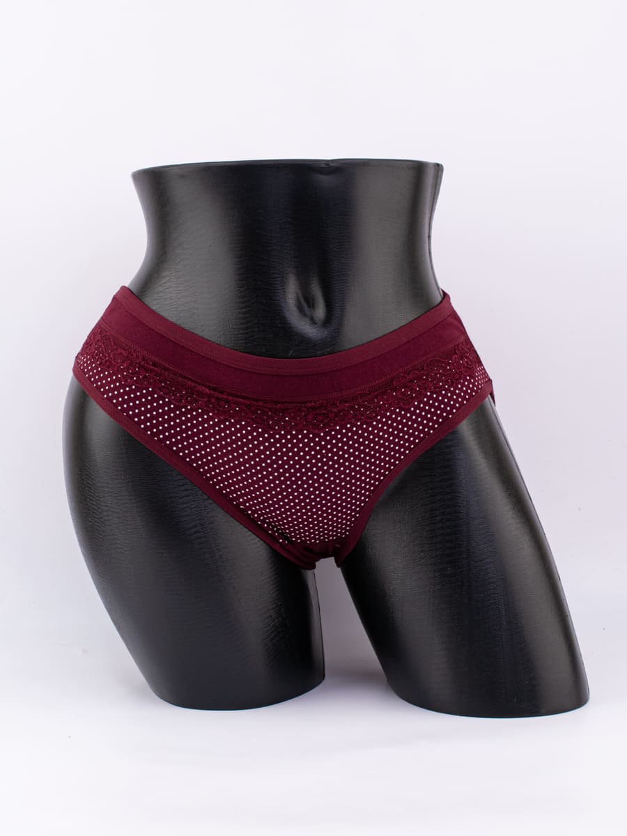 Слипы в горошек с кружевом