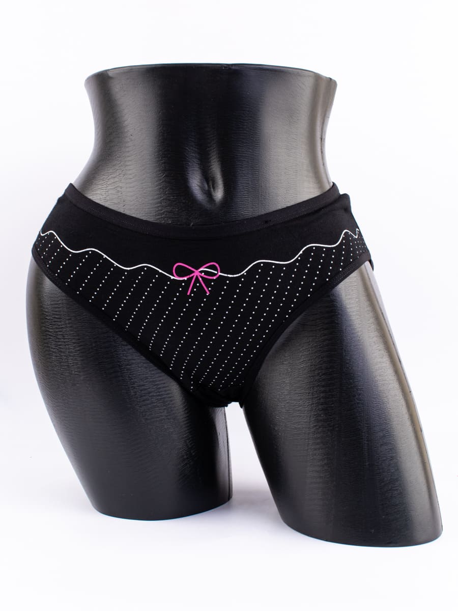 Слипы в горошек с принтом "бантик"