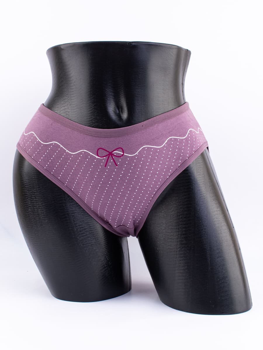 Слипы в горошек с принтом "бантик"