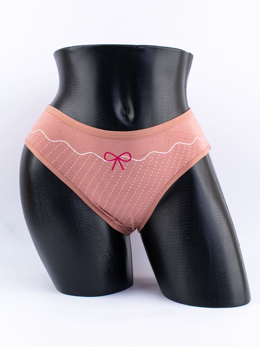 Слипы в горошек с принтом "бантик"