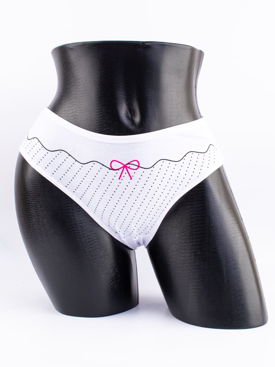 Слипы в горошек с принтом "бантик"